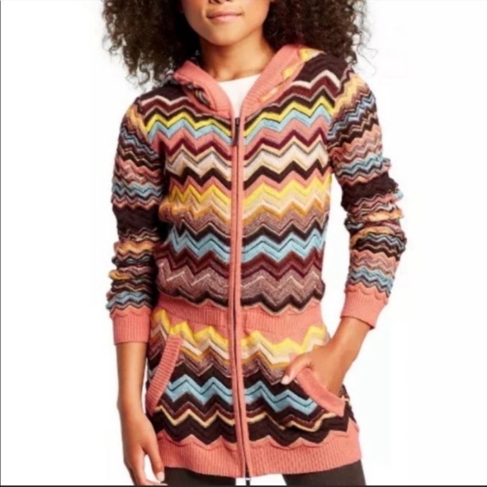 Missoni Target 20th Anniversary Collection Chevron Zip Up Hoodie Jacket Medium M